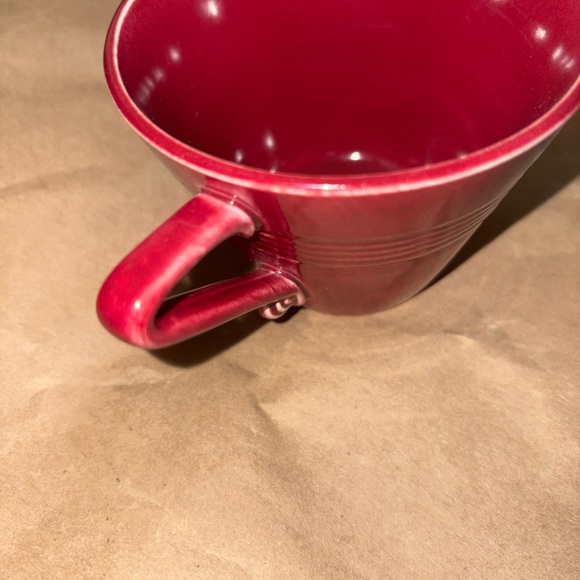 Homer Laughlin (Pre-Fiesta) 1930s - 1940s Red Ceramic Cup and Saucer/Ashtray Set - Picture 15 of 16